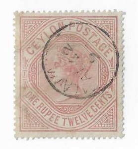 Ceylon Sc #142  1r12cents used with CDS VF