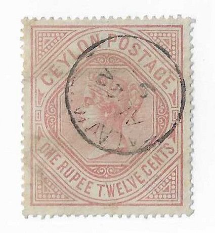 Ceylon Sc #142  1r12cents used with CDS VF