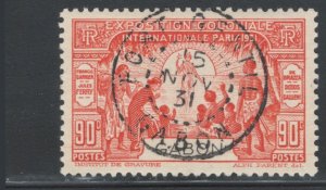 Gabon 1931 Colonial Exposition Omnibus Issue 90c Scott # 122 Used SON