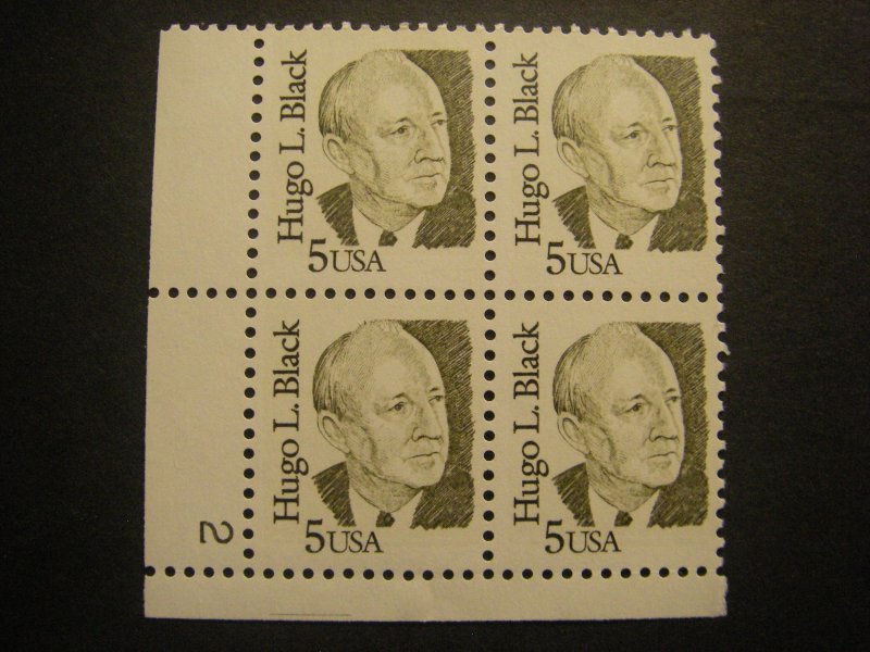 Scott 2172b, 5c Hugo Black, PB4 # 2 LL, MNH Great Americans Beauty