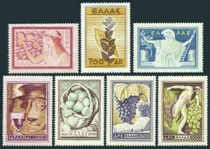 Greece 549-555,MNH.Michel 596-602. National Products,1953.Oranges,Tobacco,Wine,