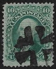 U.S. #89 Used; 10c Washington - E Grill (1868)