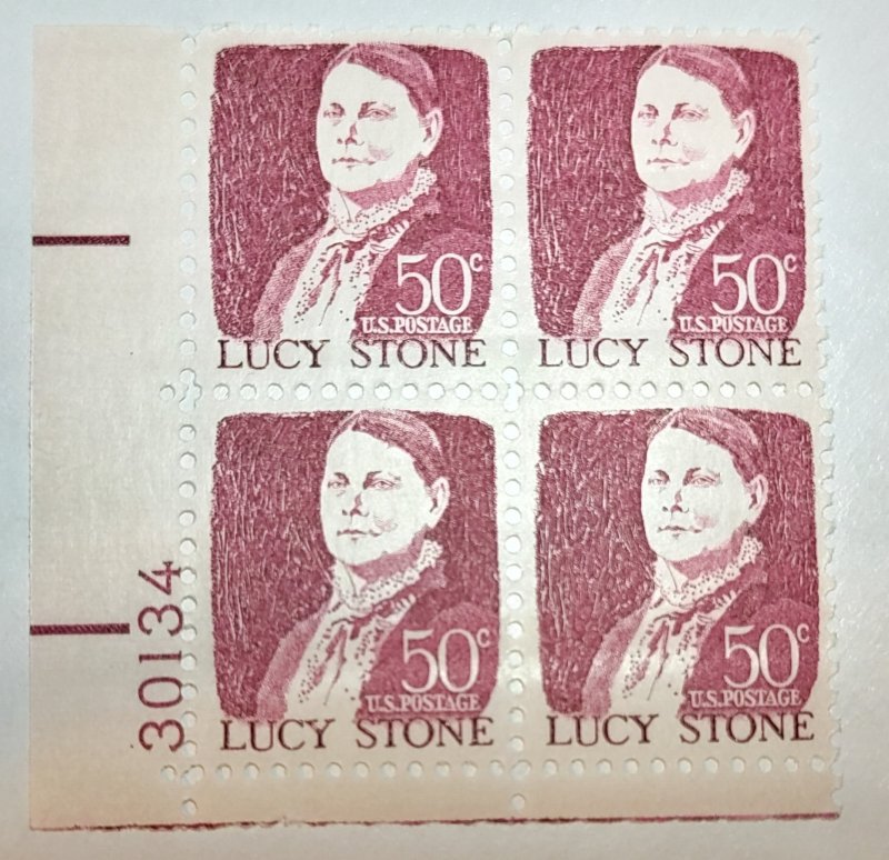 Scott Stamp# 1293 - 1968 50¢ Lucy Stone. MNH, OG.  PB4 #30134. Free Shipping.