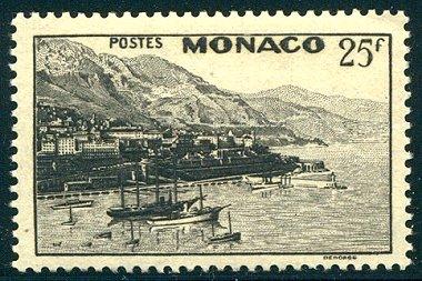 HALF CAT FRENCH COL. SALE: MONACO #221 Mint NH