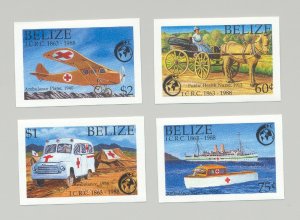 Belize #906-909 Red Cross, Horses, Ambulance, Aviation 4v Imperf Proofs