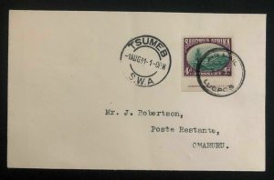 1931 Tsumeb South West Africa First Flight Cover FFC To Omaruru