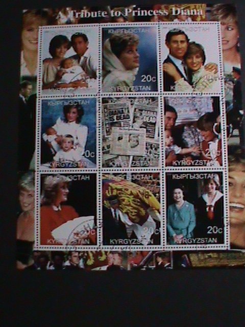 KYRGYZSTAN 2000-IN MEMORIAL OF PEOPLE'S QUEEN-LADY DIANA-CTO-S/S VERY FINE