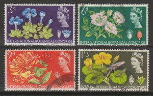 GB 1964 Tenth International Botanical Congress 4V Used SG#655-658 S1031