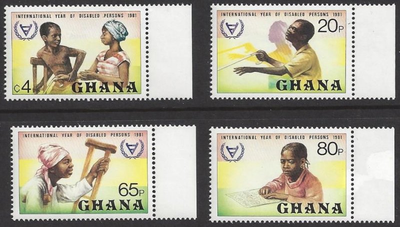 Ghana #777-80 MNH set, International year of disabled, issued 1982