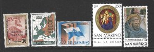San Marino 200, 571, 664, 852, 978   MNH/Mint SC:$2.50