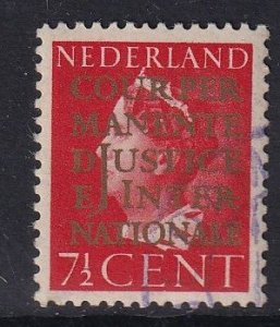 Netherlands #O16 cancelled 1940 official stamps overprint  Wilhelmina 7 1/2c