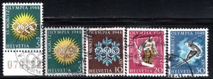 Switzerland Scott # B170 - B173, used, variation paper