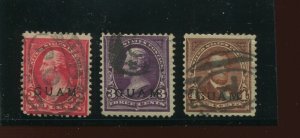 GUAM  2-4  Overprint Used Stamps  with Oval Hand Stamp  Cancels (Bx 2077)