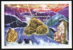 Central African Republic Scott 1261-63 MVFNHOG - 1998 Minerals Set - CV $40.00