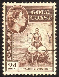 1954, Gold Coast 2p, Used, Sc 151