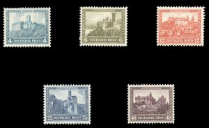 Germany #B44-48 Cat$145, 1932 Castles, complete set, never hinged