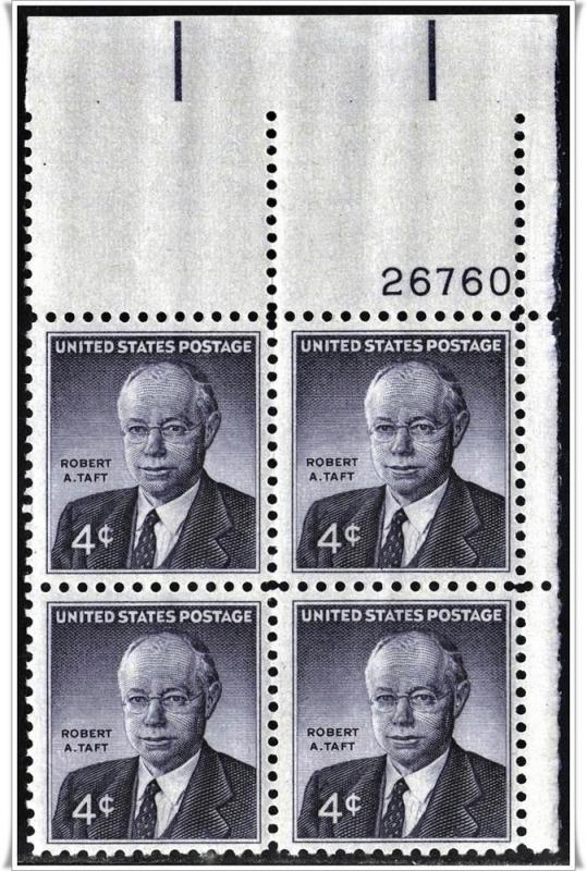 SC#1161 4¢ Robert A. Taft PB (UR #26760) MNH