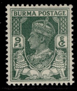 BURMA GVI SG53, 9p green, M MINT.