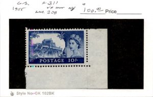 Great Britain, Postage Stamp, #311 Mint NH, 1955 Queen Elizabeth (AB)