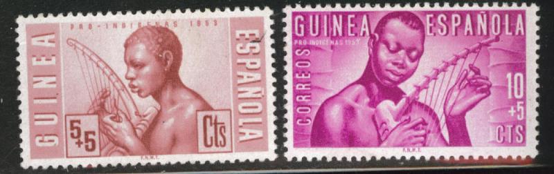 SPANISH Guinea Scott B25-26, MNH* 1953 Semi-Postal set