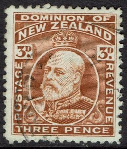 NEW ZEALAND 1909 KEVII 3D LINE PERF 14 USED