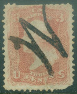 EDW1949SELL : USA 1861 Scott #65 Used with Weston precancel. Faults. PSAG Cert.