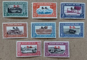 Sudan 1950 Air Post Officials, MNH. Scott CO1-CO8, CV $48.25. SG O59-O66