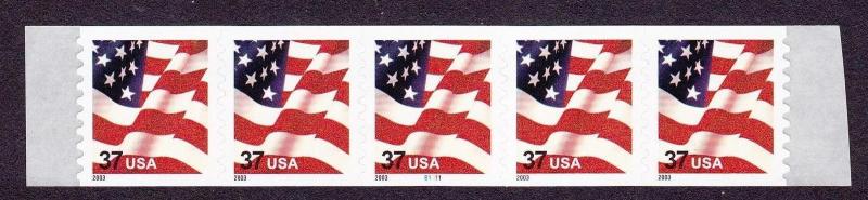 PNC5 37c Flag B1111 (03) US 3633A Value $12.00   MNH F-VF   100's