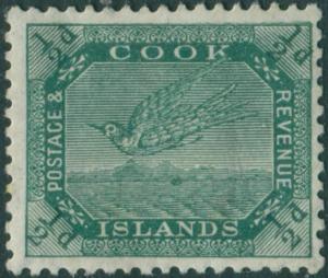 Cook Islands 1913 SG39 ½d deep green White Tern MH