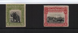 North Borneo 1909 SG167 & SG167 6 & 8  cents mounted mint