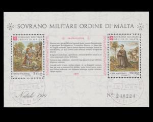 Sovereign Military Order of Malta Souvenir Sheet Year 1979 Control # 240224. CTO