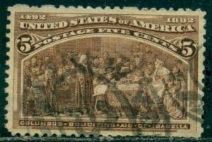 SCOTT # 234 USED, VF. TRIMMED PERFS LOWER RIGHT, GREAT PRICE!