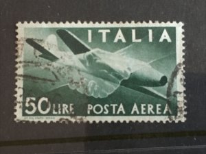 Italy 1946 Airmail Scott # C113, High Value of set VF Used $20.00