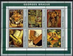 Guinea-Bissau MNH S/S Braque Paintings 2001 6 Stamps