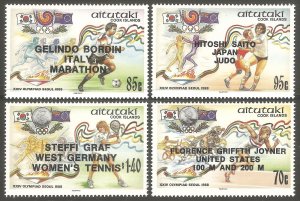 Aitutaki Cook Islands 1988 MNH Stamps Scott 419-422 Sport Olympic Games Tennis