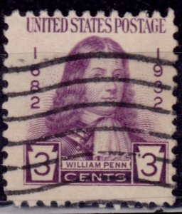 United States, USA, 1932, William Penn, 3c, sc#724, used