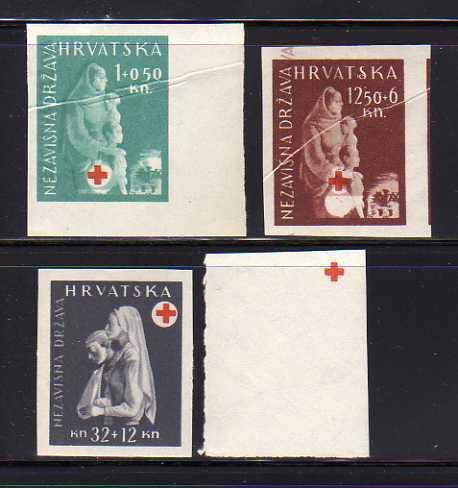 Croatia B42, B48, B51 +++ Imperf Proofs MNH Mother Child