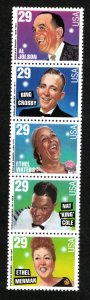 2849-53 -  Popular Singers Vertical Strip MNH