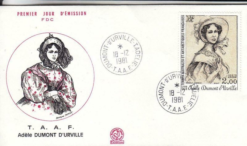 1981, T.A.A.F.: Adèle Dumont D'Urville, FDC (E8196)