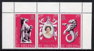 ST. HELENA - 1978 -  Coronation, 25th Anniv- Perf 3v Strip - Mint Never Hinged