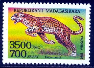 Snow Leopard, Uncia Uncia, Madagascar stamp SC#1188 MNH