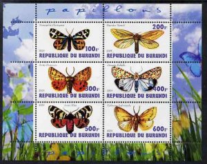 BURUNDI - 2009 - Butterflies #2 - Perf 6v Sheet - MNH - Private Issue
