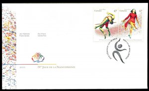 ?2001 Games IV of La FRancophone 2x47 cents FDC cover Canada