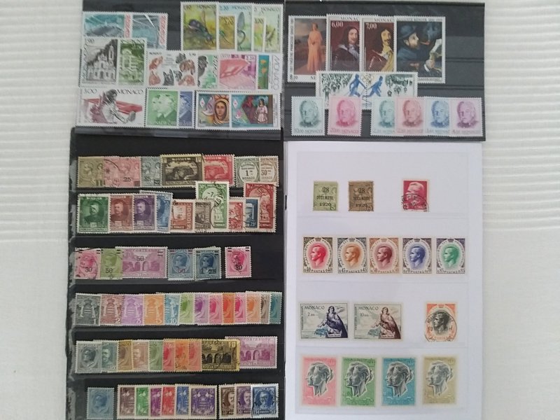 Lot Monaco 101 stamps used/most unused