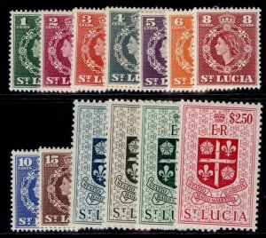 ST. LUCIA QEII SG172-184, 1953-63 complete set, LH MINT. Cat £16. 