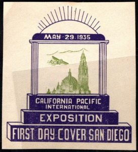 1935 US Poster Stamp May 29, 1935 California Pacific International Exposition