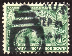 1907, US 1c, John Smith, Used, Sc 328