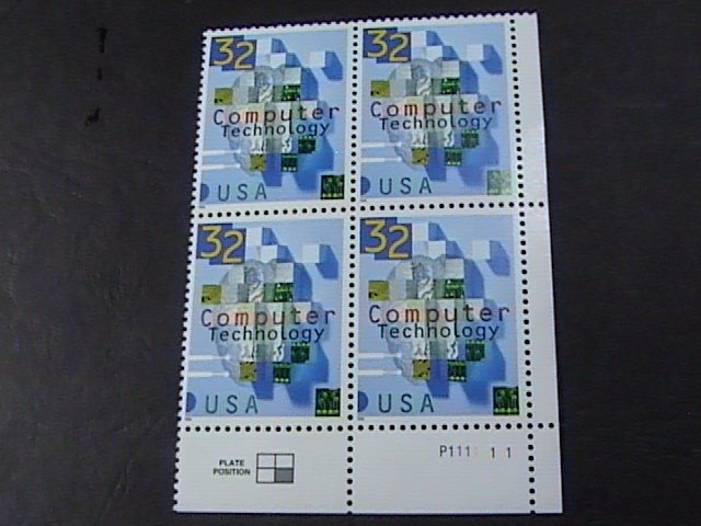 US # 3106-MINT/NEVER HINGED--LR--PLATE # BLOCK OF 4--COMPUTER TECH--1996