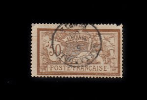 French Offices in Egypt (Alexandria) Scott #27 Used Note