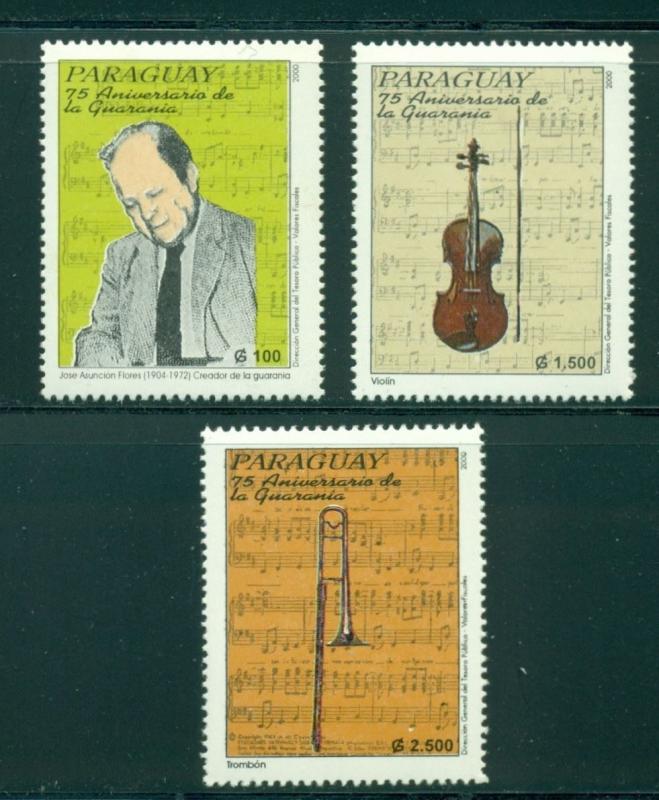 Paraguay Scott #2658-2660 MNH Gurarania Music CV$5+